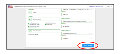 Enter Details and Create Account
