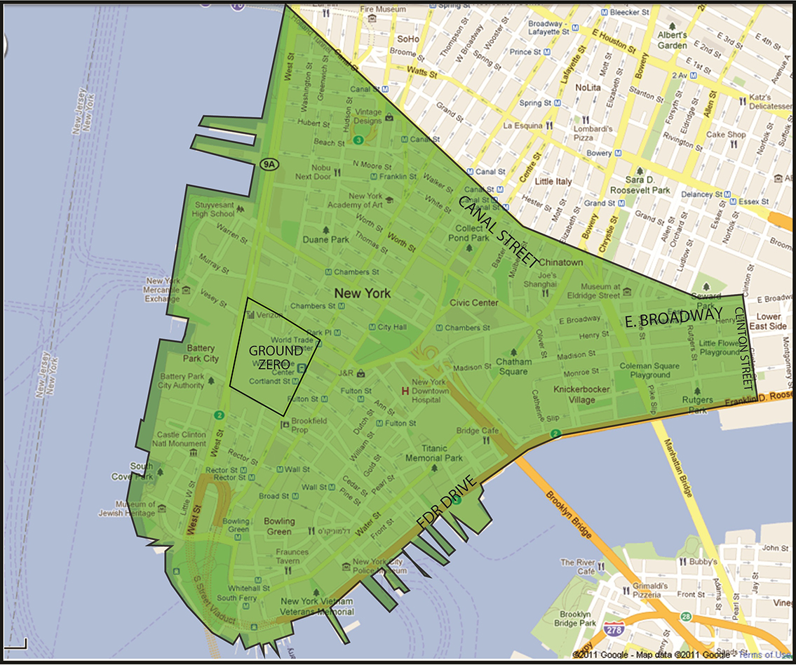 NYC Map of Exposure Zone